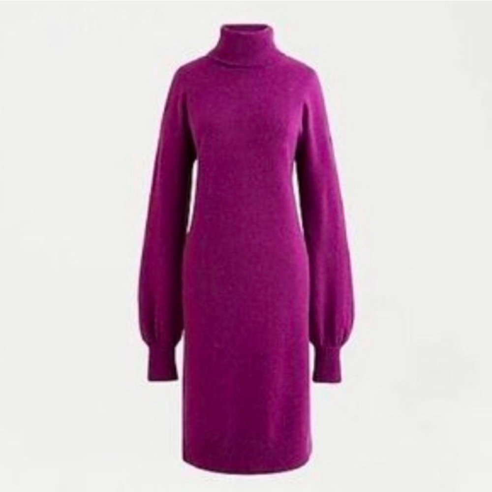 Nwt J.Crew Turtleneck Sweater dress In Supersoft Yarn XL berry